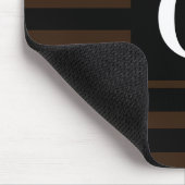 Eenvoudig zwart en donkerbruin Strepen Enig Initia Muismat (Hoek)