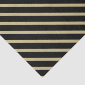 Eenvoudig zwart en goud gestreept minimalistisch S Tissuepapier (Detail)