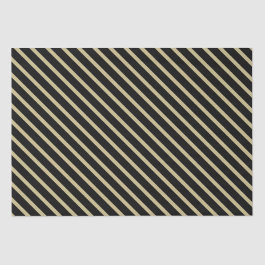 Eenvoudig zwart en goud gestreept minimalistisch S Tissuepapier (Voorkant)