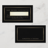 Eenvoudig zwart en goud, luidere Raffle Ticket Informatiekaartje (Voorkant / Achterkant)