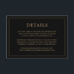 Eenvoudig zwart en goud monogram Elegante bruiloft Informatiekaartje<br><div class="desc">Eenvoudige trouwbehuizingskaart met een modern, maar elegant ontwerp met uw details omringd door een dunne rand. Alle tekst is in goud op een zwarte achtergrond. De doopvonten en de achtergrondkleuren kunnen in om het even welke kleuren worden veranderd u door de knoop "aan te passen" te klikken. Een stijlvol en...</div>