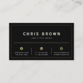 Eenvoudig zwart en goudvriendelijk professioneel d visitekaartje (Voorkant)