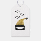 Eenvoudig zwart en goudxoxo-pet van en naar cadeaulabel (Achterkant)