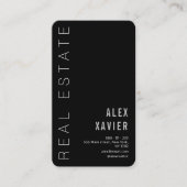 eenvoudig zwart en grijs onroerend goed visitekaartje (Voorkant)