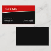 Eenvoudig zwart en rood visitekaartje (Voorkant / Achterkant)