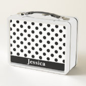 Eenvoudig zwart en Stippen patroon met naam (Achterkant)