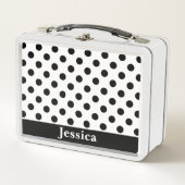 Eenvoudig zwart en Stippen patroon met naam (Voorkant)