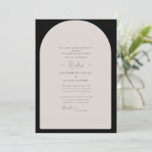 Eenvoudig zwart en Tan Geometric Contemmodern huwe Kaart (Staand voorkant)