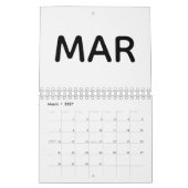 Eenvoudig Zwart en Wit 2026 Kalender (Mar 2027)