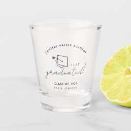 Eenvoudig zwart en wit afstudeercadeau glaasje shot glas