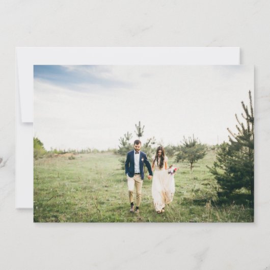 Eenvoudig zwart en wit | Drie foto's bruiloft Bedankkaart (Achterkant)