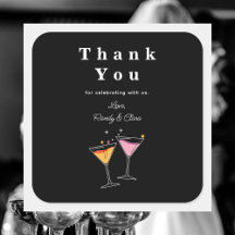 Eenvoudig zwart en wit Elegant Dank u