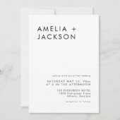 Eenvoudig zwart en wit elegant huwelijk kaart (Voorkant)