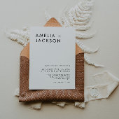 Eenvoudig zwart en wit elegant huwelijk kaart