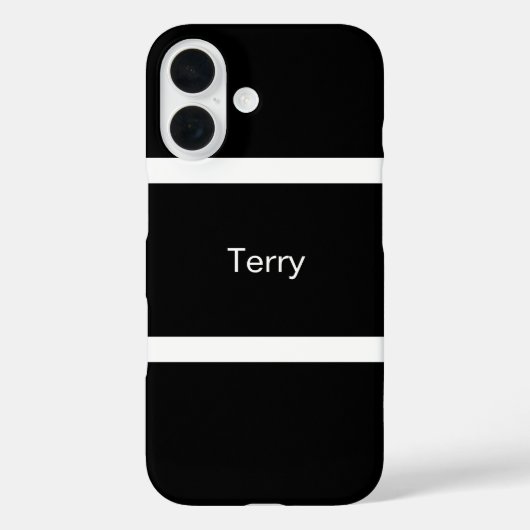 Eenvoudig zwart en wit gepersonaliseerd Case-Mate iPhone case (Achterkant)