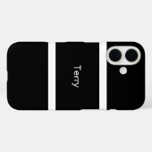 Eenvoudig zwart en wit gepersonaliseerd Case-Mate iPhone case (Achterkant (horizontaal))