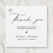 Eenvoudig zwart en wit hartgebonden huwelijk bedankjes labels (Voorkant)