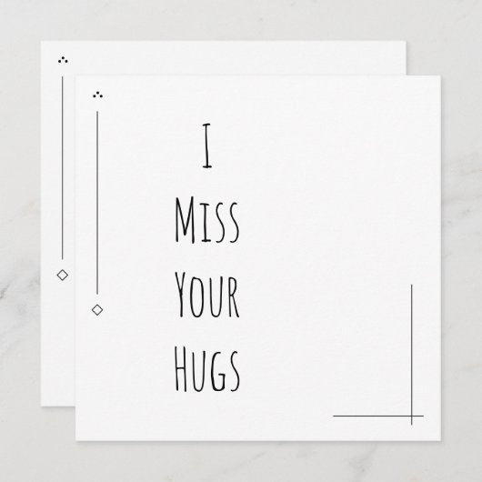 Eenvoudig zwart en wit "Ik mis je handschoen" (Voorkant / Achterkant)