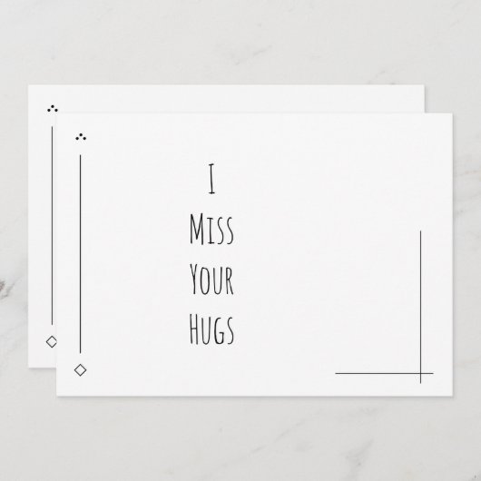 Eenvoudig zwart en wit "Ik mis je handschoen" (Voorkant / Achterkant)