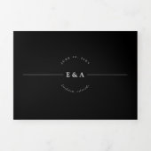 Eenvoudig zwart en wit in één bruiloft drieluik aankondiging (Cover)