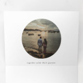 Eenvoudig zwart en wit in één bruiloft drieluik aankondiging (Binnenzijde eerst)