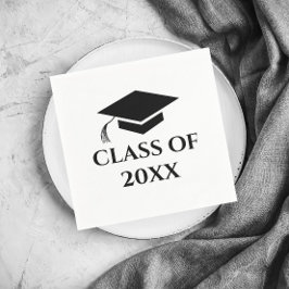 Eenvoudig zwart en wit klas van eindexamenjaar servet