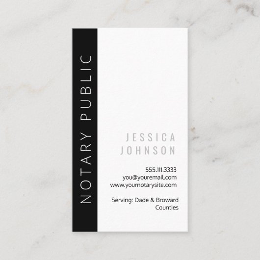 Eenvoudig, zwart en wit, minimaal publiek visitekaartje (Voorkant)