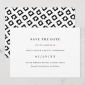 Eenvoudig Zwart en Wit Minimalistisch Save The Date (Voorkant / Achterkant)