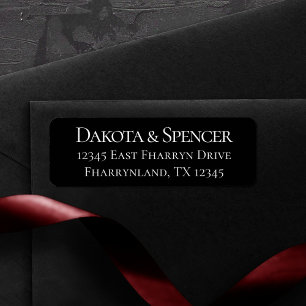 Eenvoudig zwart en wit, modern, klassiek huwelijk etiket