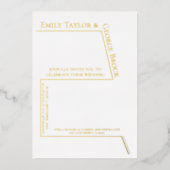 Eenvoudig zwart en wit, modern weddenschap Gold Folie Uitnodiging (Voorkant)
