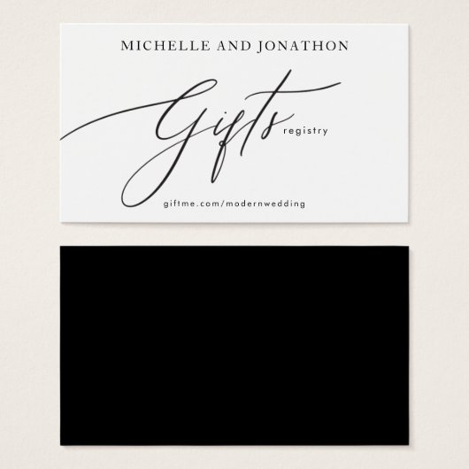 Eenvoudig 'zwart' en 'wit' modern weddenschap visitekaartje (Voorkant /achterkant)