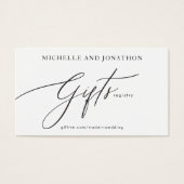 Eenvoudig 'zwart' en 'wit' modern weddenschap visitekaartje (Voorkant)