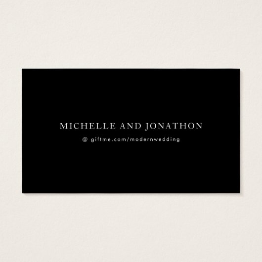 Eenvoudig 'zwart' en 'wit' modern weddenschap visitekaartje (Achterkant)