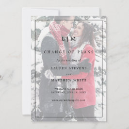 Eenvoudig zwart en wit monogram elegante trouw save the date