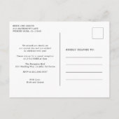 Eenvoudig zwart en wit monogram elegante trouwdag aankondigingskaart (Achterkant)