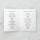 Eenvoudig zwart en wit monogram Elegante trouwdag Programma (Binnen)