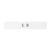 Eenvoudig zwart en wit monogram uitnodigingen wikkel (Vlak)