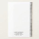 Eenvoudig zwart en wit monogram zakelijk planner (Achterkant)