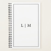 Eenvoudig zwart en wit monogram zakelijk planner (Voorkant)