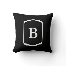 Eenvoudig zwart en wit omlijst monogram