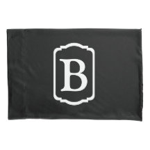 Eenvoudig zwart en wit omlijst monogram