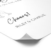 Eenvoudig zwart en wit open bar bord huwelijksbord poster (Hoek)