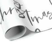 Eenvoudig zwart en wit, prettig kerstfeest cadeaupapier (Rol Hoek)
