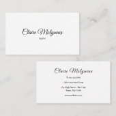 Eenvoudig zwart en wit professioneel script visitekaartje (Voorkant / Achterkant)