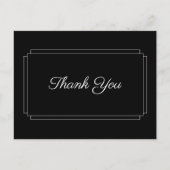 Eenvoudig Zwart en Wit Script Bedankje Zakelijk Briefkaart (Voorkant)