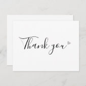 Eenvoudig Zwart en Wit Script Bedankt voor uw Zake Briefkaart (Voorkant / Achterkant)