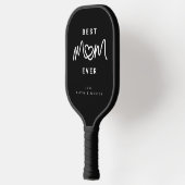 Eenvoudig zwart en wit script Schattige beste moed Pickleball Paddle (Links)