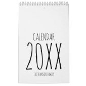 Eenvoudig zwart en wit script schrijven kalender (Hoes)