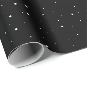Eenvoudig zwart en wit sneeuwvlokpatroon cadeaupapier