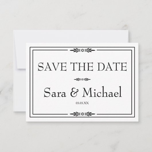 Eenvoudig Zwart en Wit sparen de Kaart van de Datu (Voorkant)